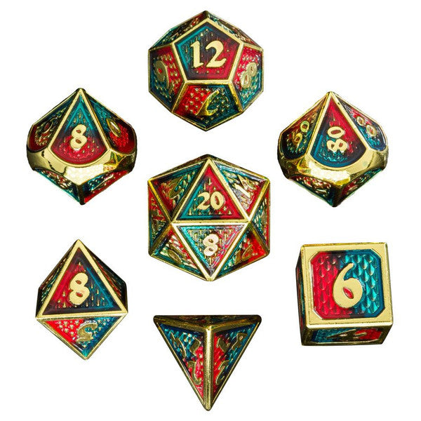 7-Set Behemoth Solid Metal: Red/Blue with Gold - Scroll and Circuit Games